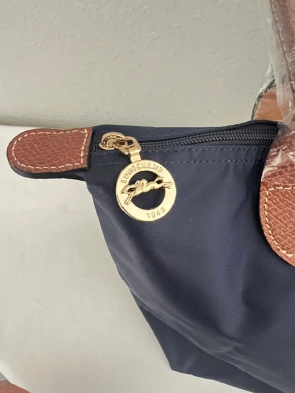 Longchamp Le Pliage Tote Bag - Medium -Black/Dark gray/Navy blue